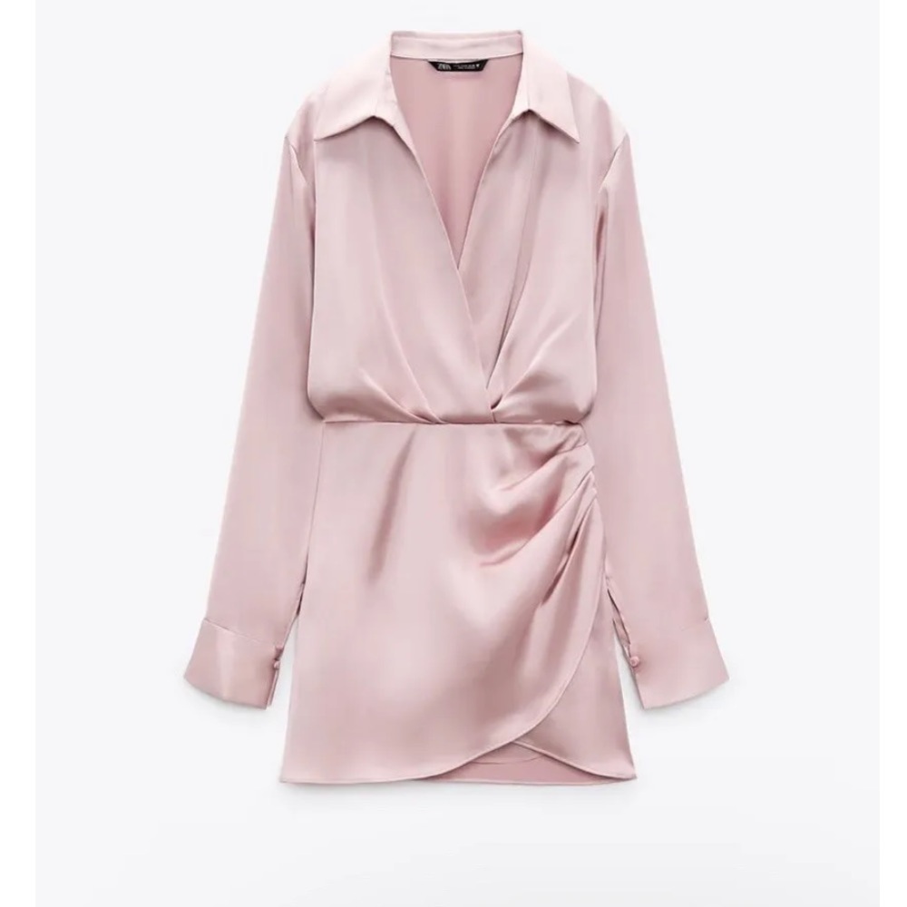 Zara Light pink Satin Effect dress